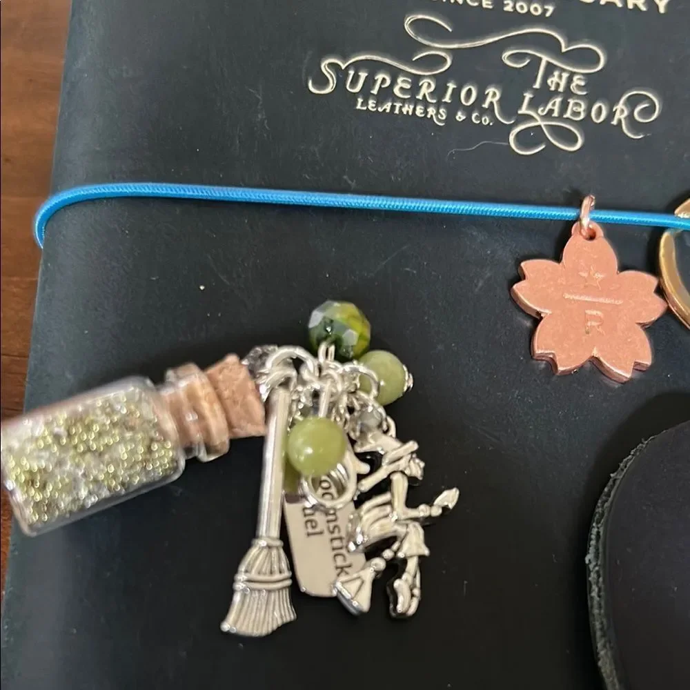 Two weeks on mars Silver and Green  Charm Accessory witch motive new